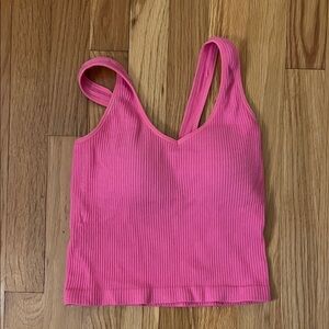 Altar'd State Hot Pink Ribbed Tank Top